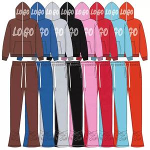 Pantalon cargo empilé à fermeture éclair intégrale pour homme, taille plus, survêtement de jogging personnalisable en 2 pièces - Product Image 5