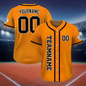 Uniformes de Béisbol Personalizados con Logotipo para Equipos Adultos, Conjuntos de Camisa con Botones, 100% Poliéster, Secado Rápido, Transpirable, Tallas Grandes y Juveniles - Product Image 4