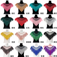 Appliques de col en dentelle brodées de sequins 3D, patchs perlés pour encolure de vêtements, accessoires de robe, abaya