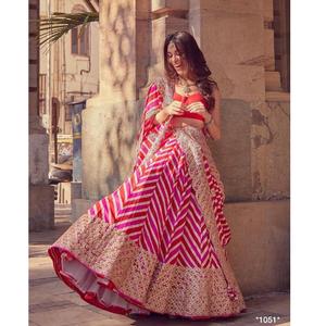 Ropa festiva bonita para fiesta, nueva llegada, tendencia de lujo, seda crepé Digital, Lehenga choli con Georgette Dupatta - Product Image 1