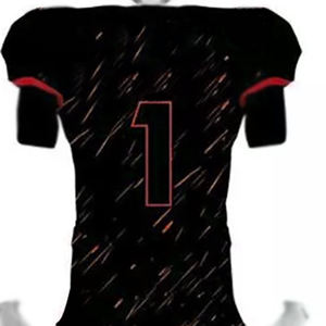 Ensemble d'uniformes de football de dernier style de couleur rouge et noire Tops de football américain Maillot de football américain - Product Image 4