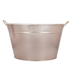 Customizable <b>Hammered</b> Metal Ice Bucket Exquisite Stainless Steel Beverage Tubs for Champagne for Hotel Restaurant and Parties - Product Image 4