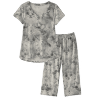 Ensemble de pyjama en coton thermique pour femmes, imprimé léopard/lettres, pantalon capri et hauts, vêtements de nuit d'été, séchage rapide, fabriqué au Bangladesh, taille L