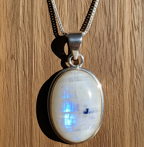 925 argent Sterling bohème pendentif qualité naturelle bleu pierre de lune guérison cristal pierres 18K mode goutte forme pendentifs cadeau - Product Image 6