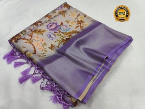 El último diseñador Pure Floral Digital Softy Sari para adultos Estilo étnico moderno para ocasiones especiales - Product Image 5