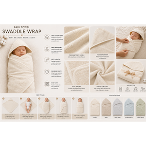 Serviette de bain à capuche pour bébé en coton 100% premium, douce, absorbante, respectueuse de la peau, essentiels pour nouveau-nés en provenance de Turquie - Product Image 5