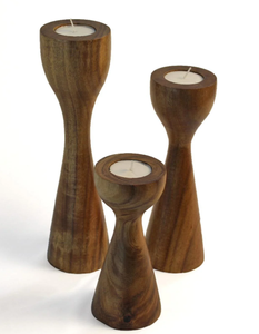 Acacia Wood Handmade Eco-Friendly Portable <b>Tealight</b> <b>Candle</b> Holder Hexagonal Shape for Christmas & Easter Home Decoration - Product Image 1