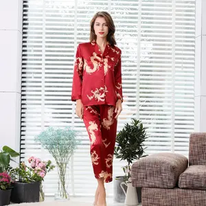 Moda baskı yumuşak rahat 2 parça pijama Set kadınlar için uzun kollu moda sıcak bayanlar pijama ev açık aşınma