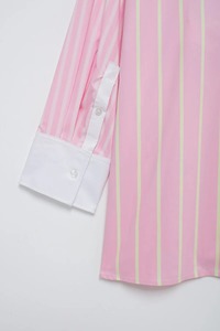 2025 camisa de gran tamaño a rayas rosas para mujer, blusa larga de algodón de manga larga para mujer, Tops - Product Image 2