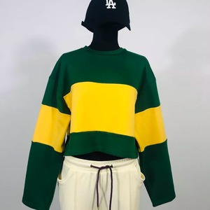 Vente en gros sweat-shirt personnalisé en polaire pour femmes, sweat-shirt imprimé uni à col ras du cou, Top court en maximisant l'usure - Product Image 4