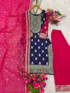 Salwar Kameez y Dupatta de Georgette de Seda de Diseño Casual para Graduación de Invierno - Product Image 5