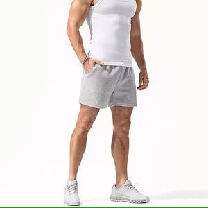 <b>Men's</b> Quick Dry Breathable Fleece Cotton Jogger <b>Sweat</b> <b>Shorts</b> Custom Logo Mid Waist Solid Pattern <b>for</b> Sports Gym Workouts - Product Image 4