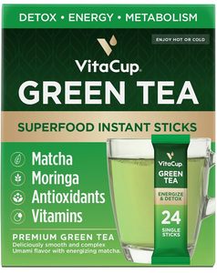 VitaCup Té Verde en Sobres Instantáneos, Mejora la Energía y Desintoxica con Matcha, Moringa, Vitaminas B, D3, Fibra, Keto, Paleo, 24 Unidades - Product Image 2