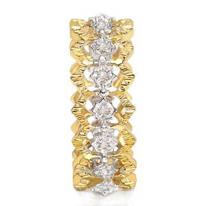 Solide 14k or jaune naturel véritable diamant Vintage bague de mariage bague de fiançailles concepteur pleine éternité bague de bande bijoux fins - Product Image 4