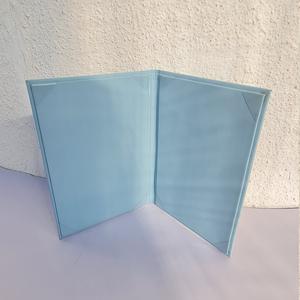 ADORA Sky Blue <b>A5</b> Size Smooth Genuine Leather <b>Folder</b> Holds 2 Certificates/Diploma Cover for Graduation & Diploma Holders - Product Image 1