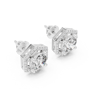 2.98ct Brilliant Cut Moissanite Halo Earrings 925 Sterling <b>Silver</b> Luxury Handmade Fine Jewelry <b>Stud</b> GRA Certified Pacho - Product Image 4