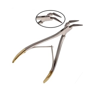Ensemble de 3 pinces orthodontiques en acier inoxydable avec manche doré, instruments dentaires pour la pliage de fils, la coupe de ligatures et la formation d'arches. - Product Image 2