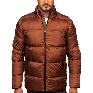 High Street <b>Men's</b> Casual <b>Long</b> Sleeve Puffer <b>Jacket</b> Solid Color Stand Collar Zipper Pockets High Quality Warm-Wholesale Prices - Product Image 2