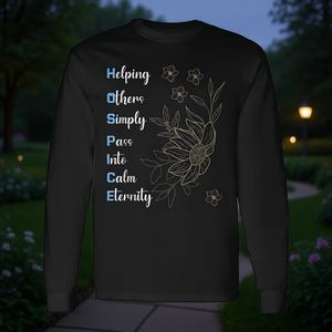 Camiseta de Manga Larga para Enfermeras de Hospicio, con la Frase 'Simply Pass Into Calm Eternity', Producto Promocional para Enfermeras y Pacientes - Product Image 3