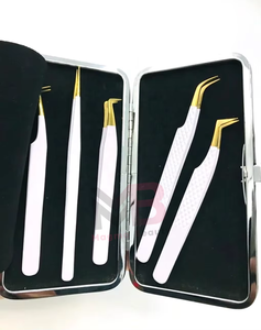 Nouveauté Pince à épiler professionnelle personnalisée pour cils Or blanc Acier inoxydable Pince à épiler lisse pour cils - Product Image 2