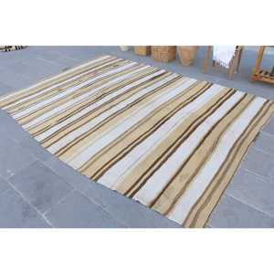 พรมวินเทจขนาด 6.5x9.3 ฟุต สีน้ำตาลลายดอกไม้ พรมขนสัตว์ตุรกี - Product Image 2