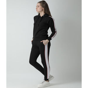 Sudadera de invierno transpirable con estampado de logotipo personalizado para entrenamiento Fitness Fleece Tallas grandes Sudadera con capucha y chándal Jogger para mujer - Product Image 1