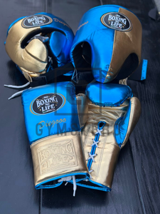 Ensemble de boxe d'entraînement en cuir de vachette véritable multicolore avec sangle de poignet réglable et logo personnalisé – Vente en gros - Product Image 3