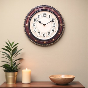 Horloge murale en bois MDF artisanale de luxe, exportateur indien, pour salon et salle à manger, disponible au meilleur prix - Product Image 1