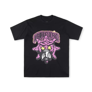 Camiseta de Manga Corta de Algodón Puro con Estampado de Cara Sonriente Dorada de Verano - Product Image 1