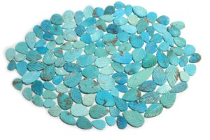 Piedra preciosa cabujón en forma de pera tallada en hoja de turquesa de Arizona Natural 8x10mm-13x33mm 105g precios mayoristas - Product Image 2