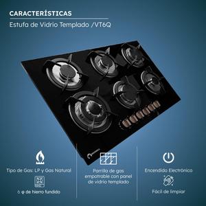 Fornello a 6 Fuochi Shorbull con Piano in Vetro Temperato, Alta Prestazione, Resistente, Fornitura Diretta OEM all'Ingrosso - Product Image 4