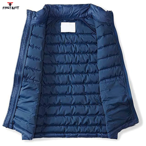 เสื้อกั๊กพัฟเฟอร์ผู้ชายแบบกลับด้านได้ กันน้ำ อุ่นสำหรับฤดูหนาว ผลิตจากโพลีเอสเตอร์ 100% แฟชั่นใหม่ ระบายอากาศได้ดี สไตล์สตรีทแวร์ - Product Image 3