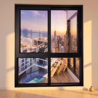 Ventana fija de aluminio con vidrio templado resistente al agua, de tamaño personalizado y directo de fábrica, para casa.