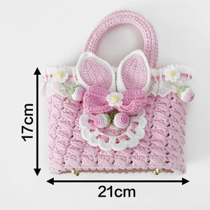 <b>Cute</b> Hand-crochet Girls Girly Tote Handwoven Knitted Bag Lolita Rabbit Bag Princess Hand Knitted Bag Change <b>Purse</b> Accessory - Product Image 6