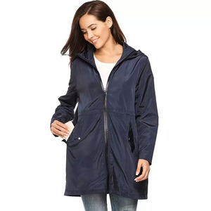 Abrigo de lujo OEM para mujer Chaqueta delgada simple de alta calidad con mangas largas y decoración con cremallera Forro de poliéster Abrigo de mujer - Product Image 6