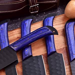 New Arrival Stainless Steel <b>Bread</b> <b>Knife</b> Blue Handle For Home And Restaurants <b>Knife</b> Chef set with wood handle custom blade - Product Image 3