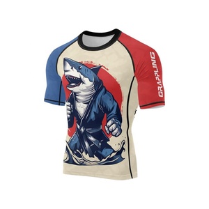 Chemise de compression à manches courtes Sublimated Rash Guard BJJ pour hommes MMA Jiu Jitsu Fightwear Base Layer - Product Image 2