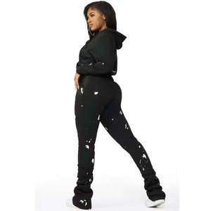 Survêtement à sublimation pour femmes avec pantalon assorti et matériau léger pour les mouvements quotidiens Survêtement à manches longues pour femmes - Product Image 6
