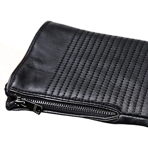 Gants en cuir véritable pour hommes avec logo personnalisé de haute qualité, fermeture à boucle, revêtement en polyuréthane, doublure en polaire chaude - Product Image 4