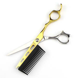 2 en 1 profesional completamente elegante maquinilla de afeitar hecha a medida tijera de peluquero con punta de hoja afilada tijera de corte de pelo de alta calidad - Product Image 2