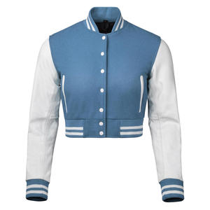 Veste courte matelassée pour femme, style varsity, denim, haute qualité, coton respirant, service OEM, vente chaude - Product Image 3