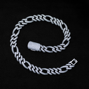 Cadena cubana de estilo Hip Hop para hombre más vendida, Plata de Ley 925, corte brillante, Diamante de moissanita de claridad VVS - Product Image 1