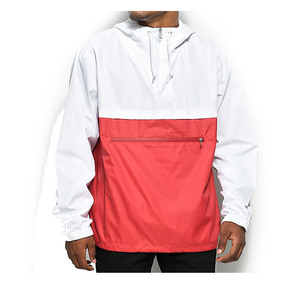 2 colores a prueba de viento de nylon media cremallera hombres por encargo en blanco chaqueta cortavientos hombres - Product Image 4