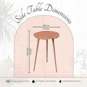 Mesa auxiliar redonda de aluminio con acabado elegante, perfecta para el patio de la sala de estar y el uso de la decoración interior - Product Image 2