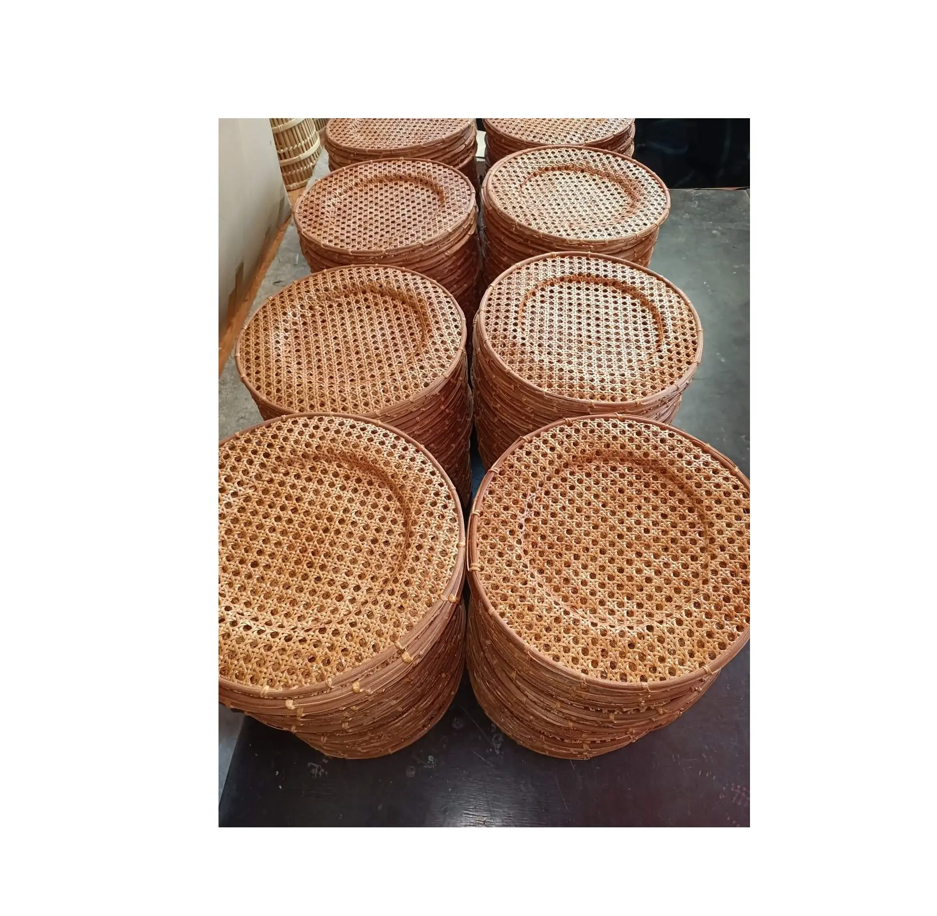 Fabrication de chargeur en rotin brun/Assiettes tissées en osier naturel vaisselle de cuisine (whatsapp 0084587176063)