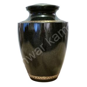 Look classique 100% urne funéraire adulte fabriquée à la main urne de crémation urnes funéraires en laiton en marbre noir pour cendres humaines - Product Image 1