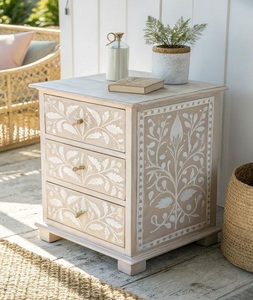 Mesa Decorativa de Madera Rectangular de Estilo Moderno con Incrustaciones de Hueso, Resistente al Calor y Antideslizante de f s international - Product Image 1