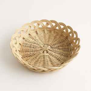 Bandeja de mimbre tejida a mano, decoración Bohemia multiusos para pared de tocador de mesa o exhibición de regalo, pan orgánico hecho a mano para servir - Product Image 3