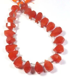 Perles de cornaline orange en forme de goutte, facettées, 10-15,5 mm, cornaline naturelle, brin de 8 pouces, pierres précieuses en vrac pour la création de bijoux - Product Image 5