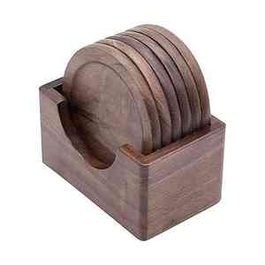 Diseño de Venta caliente y posavasos de pizarra negra hechos a mano Fabricante de diseño personalizado de madera de nogal Sheeshm DE LA India con la mejor calidad - Product Image 2